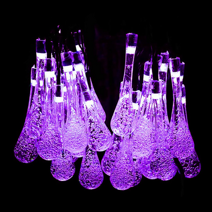 Solar Led Fairy Lights - Colourful Drop Lights For Garden  Patio And Decoration