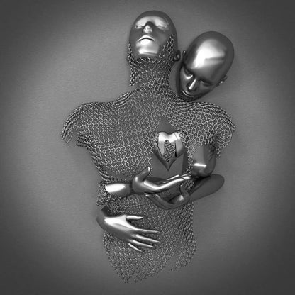 Love Canvas with Elegant Metal Figure in Modern Design