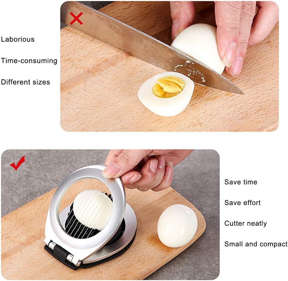 Stainless Steel Egg Slicer - 3-in-1 Cutting Options For Effortless Preparation
