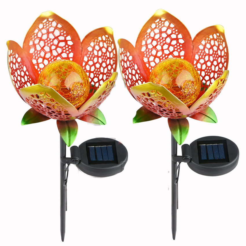 Solar Garden Light Lotus Flower - Decorative Led Outdoor Lighting For Garden And Yard