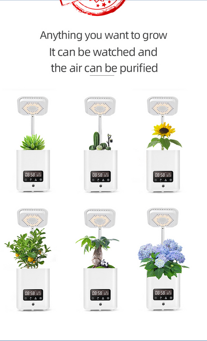Multifunctional Smart Hydroponic Plant Pot with Calendar , Diffuser and Desk Lamp