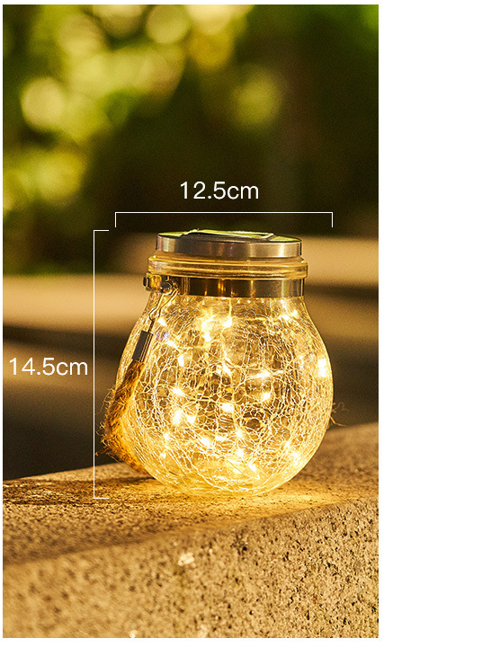 Solar Led Lantern In A Jar - Decorative Garden Lighting With Wire Lights And Carrying Handle