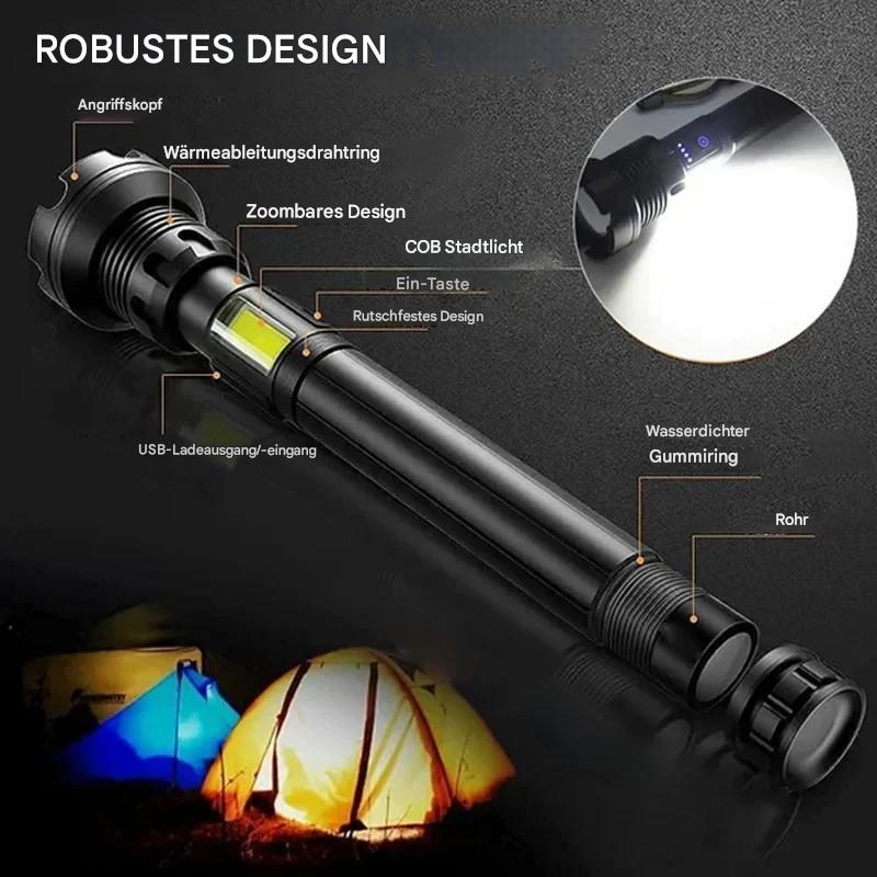 Tactical Torch - Led Torch with Zoom & Powerbank Function