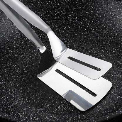 Double - Sided Stainless Steel Turner With Non - Slip Handle - Ideal For Grilling And Roasting