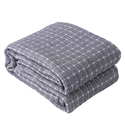 Simple Casual Cotton Blanket in a Check Design - Soft and Comfortable for Your Home