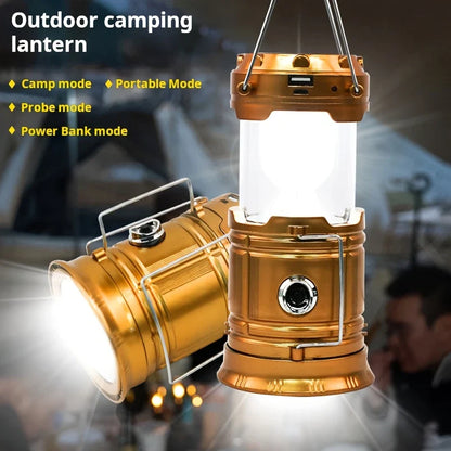 Solar Camping Lamp With Usb Charging - Portable Led Lantern For Outdoor Activities And Emergencies