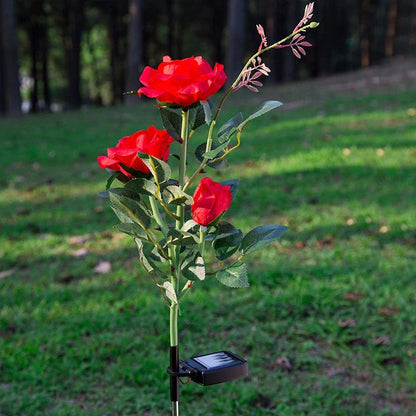 Solar - Powered Rose Lights - Garden Plug with Solar Panel for Decorative Lighting