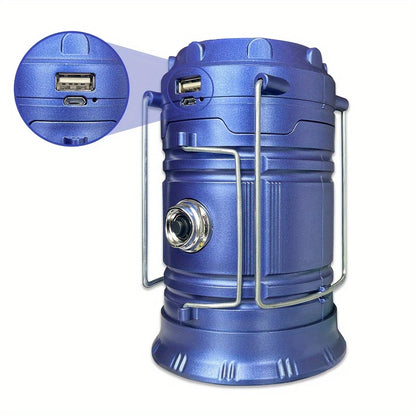 Solar Camping Lamp With Usb Charging - Portable Led Lantern For Outdoor Activities And Emergencies