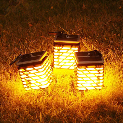 Solar Led Garden Lantern With Groove Design - Decorative Outdoor Lighting For The Garden