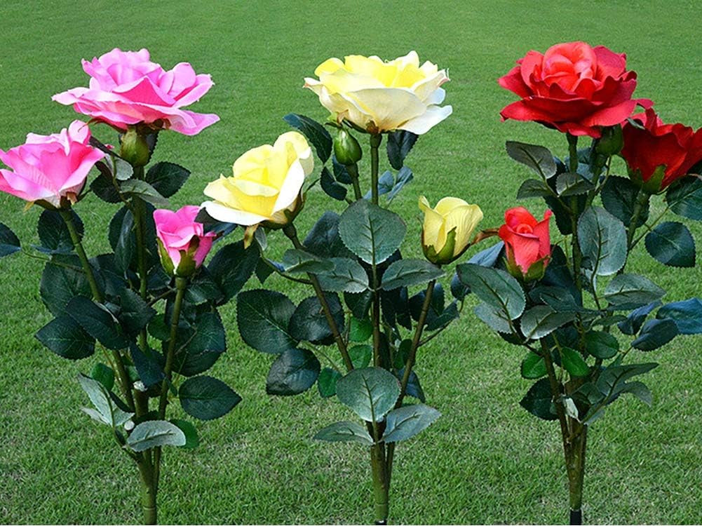 Solar - Powered Rose Lights - Garden Plug with Solar Panel for Decorative Lighting