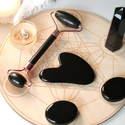 Instant Glow Gua Sha & Jade Roller Set | For Radiant Skin and Natural Relaxation