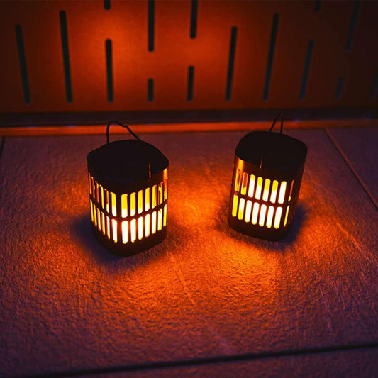 Solar Led Flame Lantern - Decorative Outdoor Lighting For Garden And Patio With Hanging Option