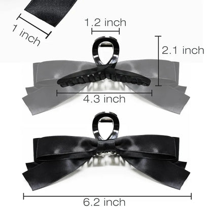 Large Hair Clips With Satin Bows