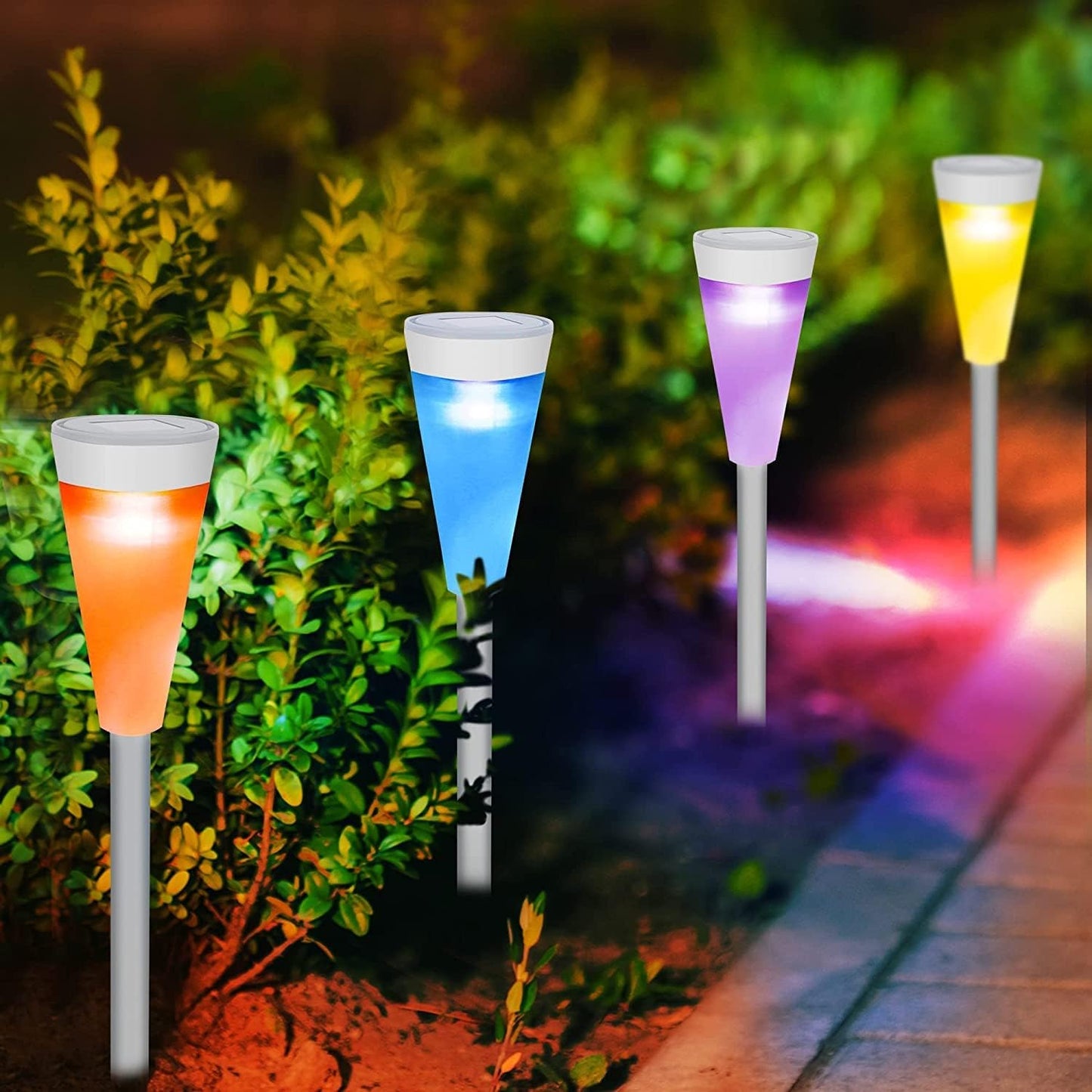 Solar Led Garden Light With Colour Change - Decorative Outdoor Lighting For Flower Beds And Paths
