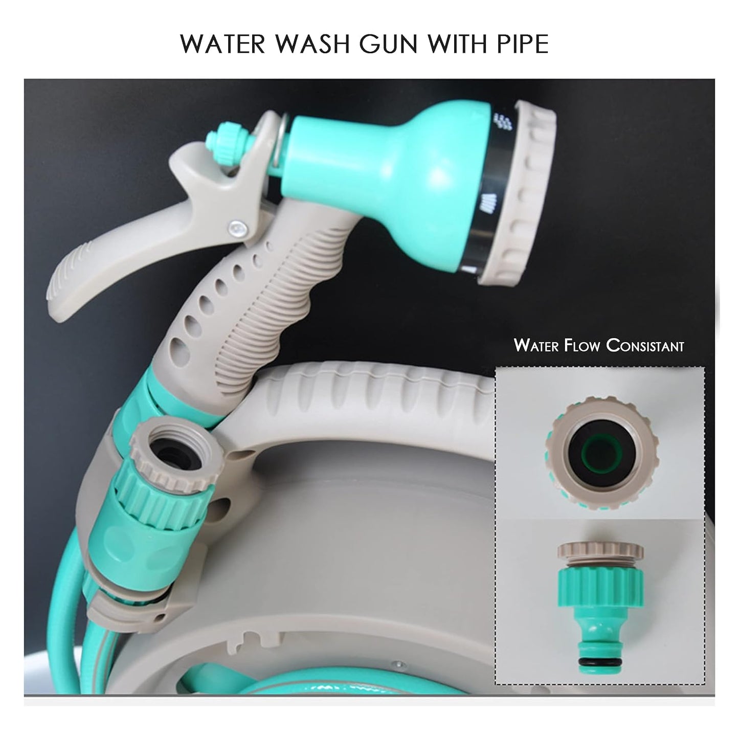 Practical Hose Reel with Spray Nozzle - Compact Garden Hose Reel for Easy Watering