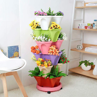 6 - Layer Vertical Plant Tower - Three - Dimensional Flower System for the Garden