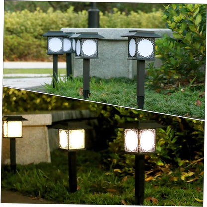 Solar Led Garden Lamp - Large Square Lamp With Warm Light And Dual Use