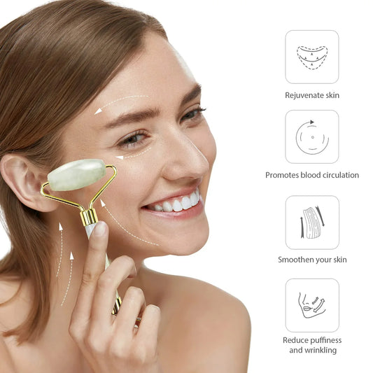 Instant Glow Gua Sha & Jade Roller Set | For Radiant Skin and Natural Relaxation