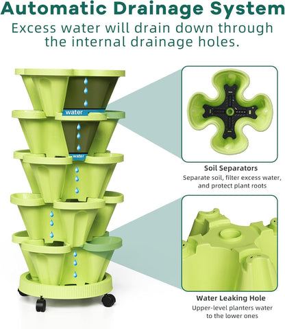 6 - Layer Vertical Plant Tower - Three - Dimensional Flower System for the Garden