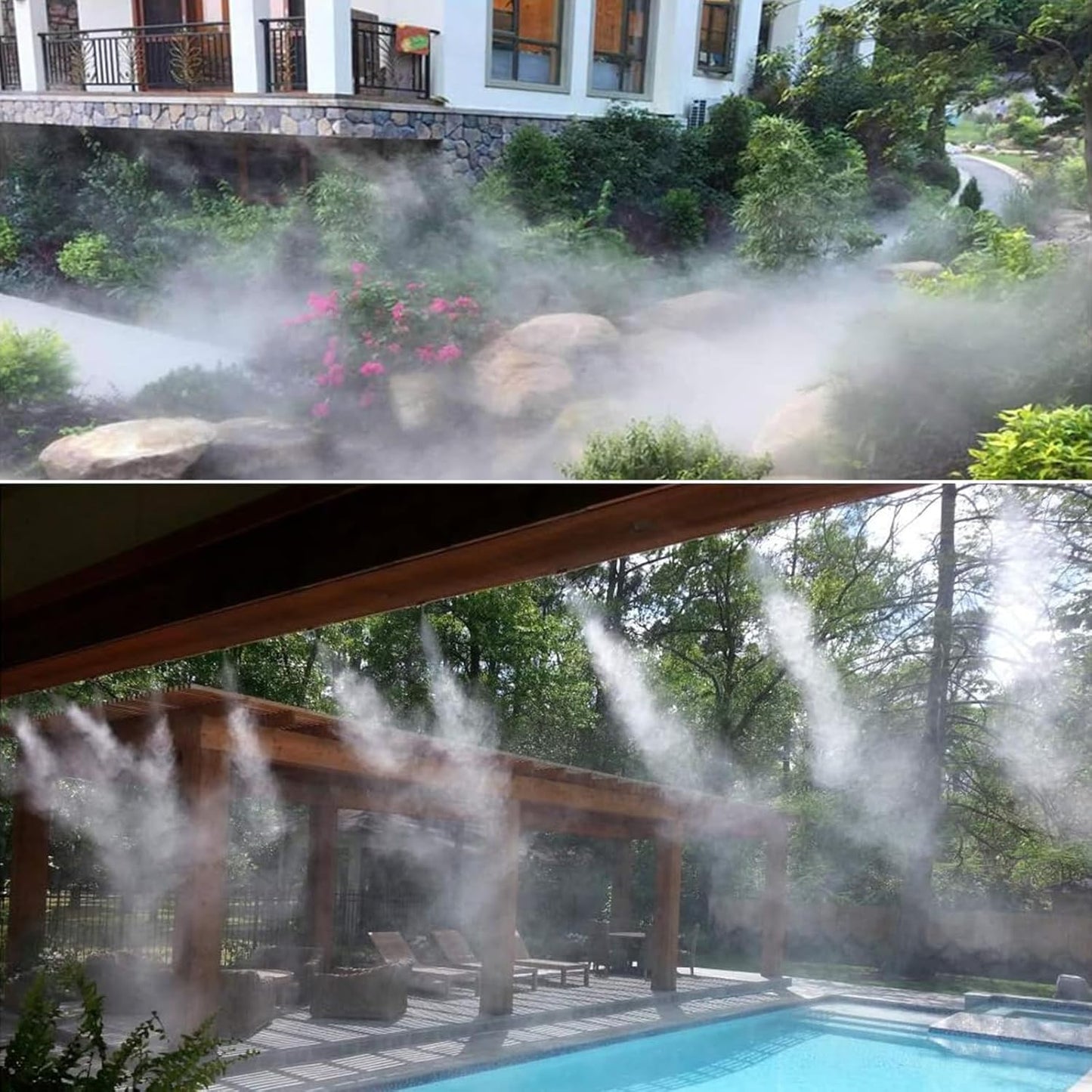 Misting System for Patio and Garden - Cooling Spray Set for Parasol and Pavilion