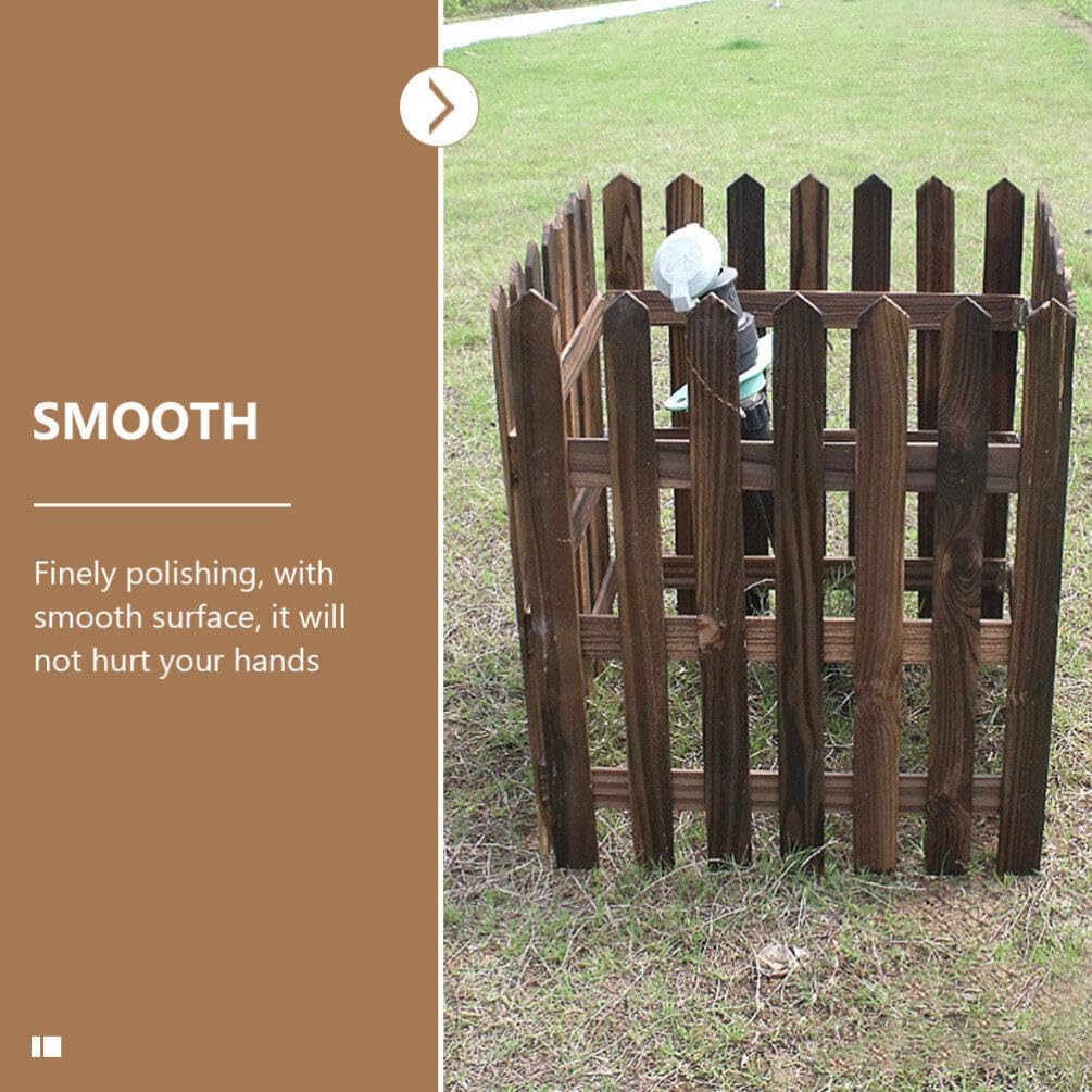 Decorative Wooden Garden Fence for Flower Beds and Outdoor Areas