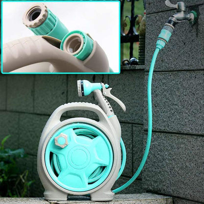 Practical Hose Reel with Spray Nozzle - Compact Garden Hose Reel for Easy Watering