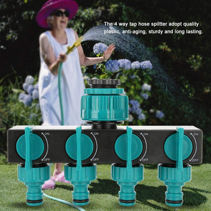 Universal 4 - Way Garden Hose Distributor - Adjustable Tap Distributor