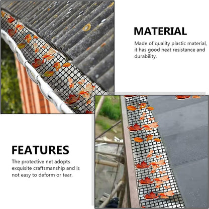 Gutter Protection Net - Plastic Leaf and Dirt Trap for Easy Cleaning