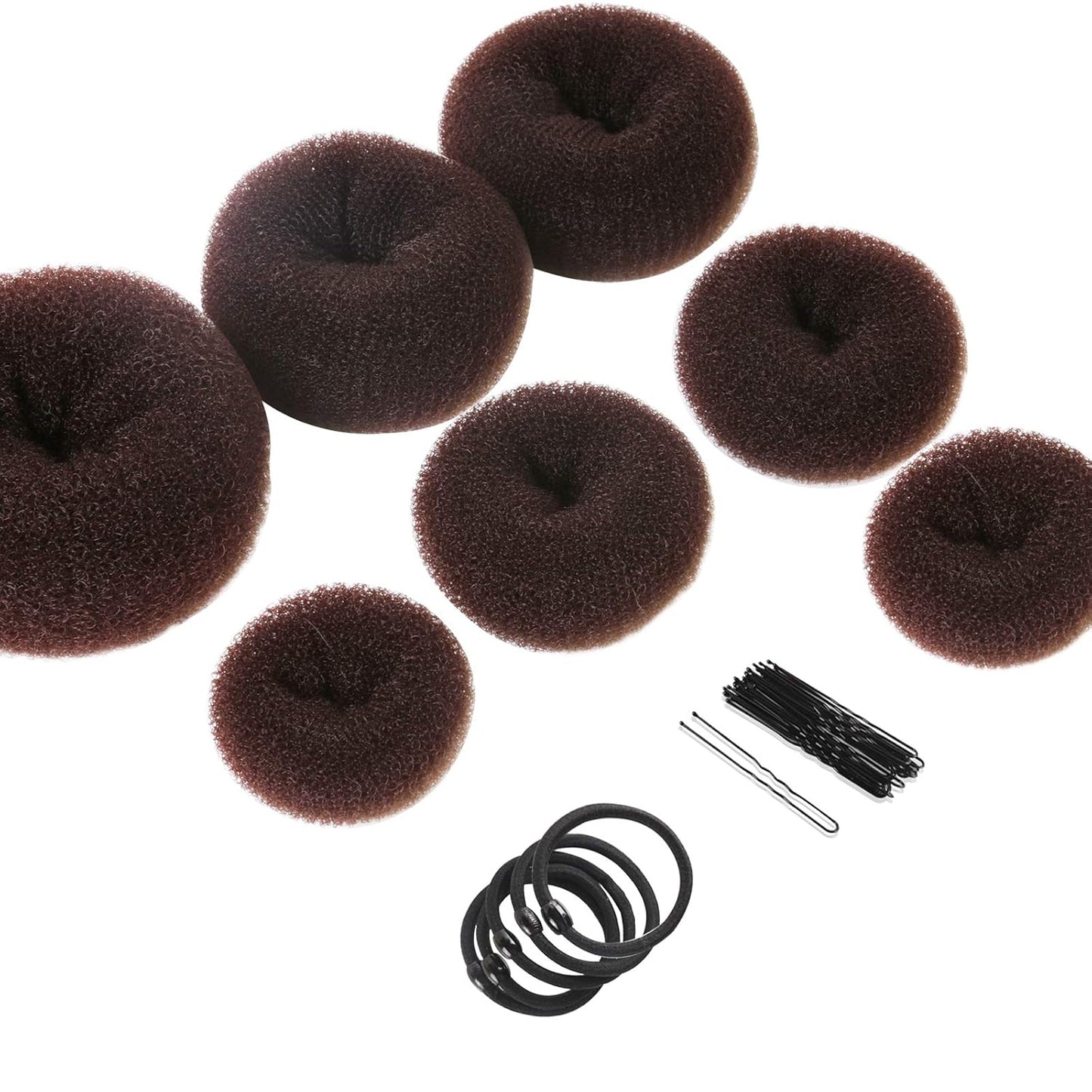 Donut Bun Helper Set – 7 Rings & Accessories