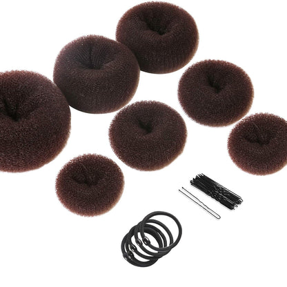 Donut Bun Helper Set – 7 Rings & Accessories