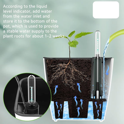 Flower Pot with Irrigation System - Self - Watering Plant Pot for Indoor and Outdoor Use