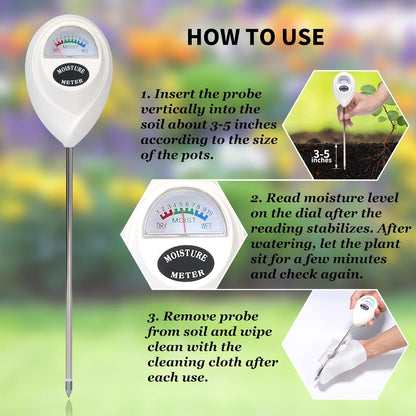 Soil Moisture Meter for Precise Moisture Measurement in Soil - Ideal for Plant Care
