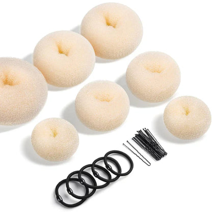 Donut Bun Helper Set – 7 Rings & Accessories