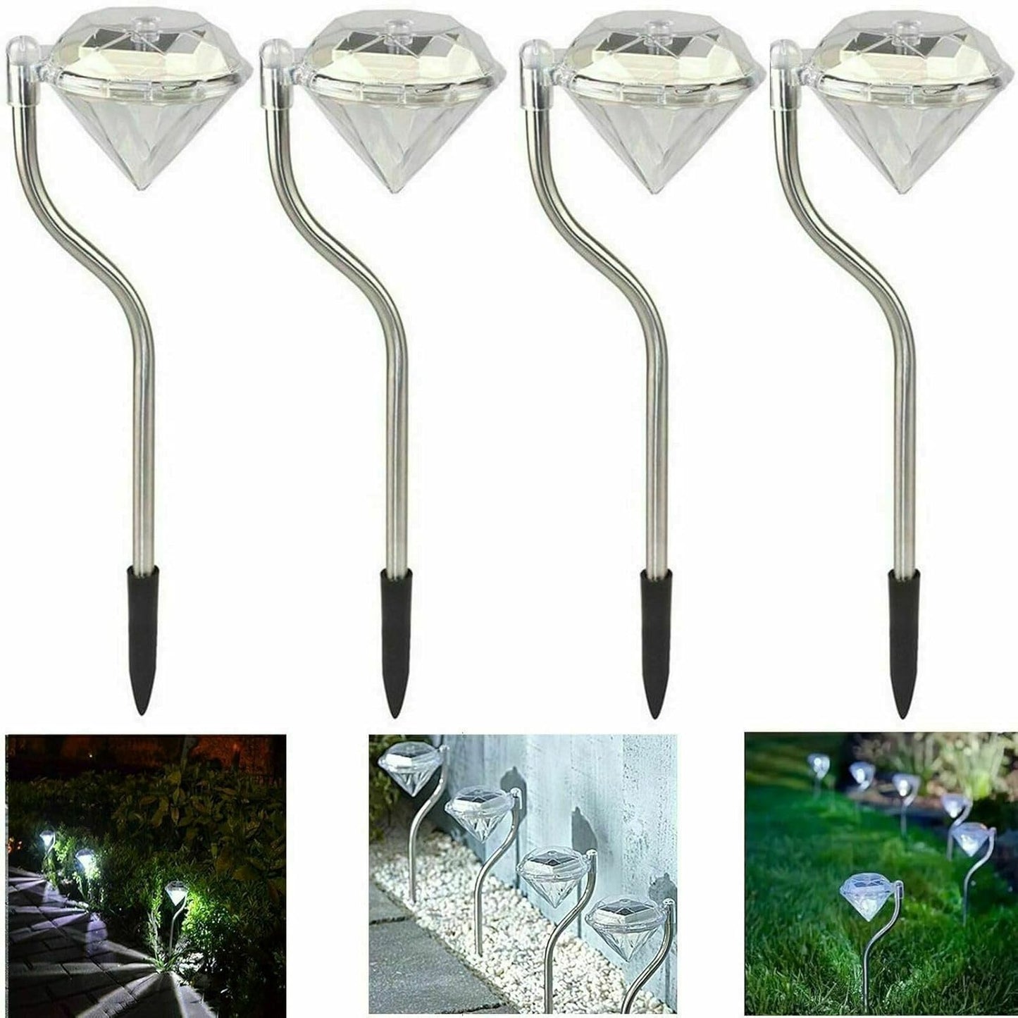 Diamond - Shaped Solar Garden Light - Led Lamps For Outdoor Use For Decoration And Lighting