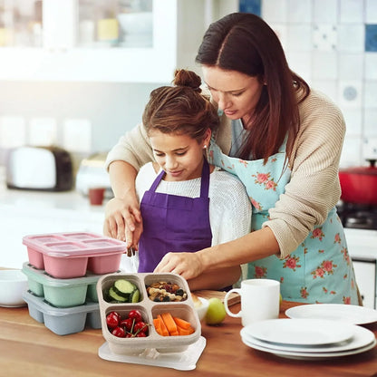 Bento - Style 4 - Compartment Meal Prep Boxes in a 4 - Pack - Sustainable and Practical