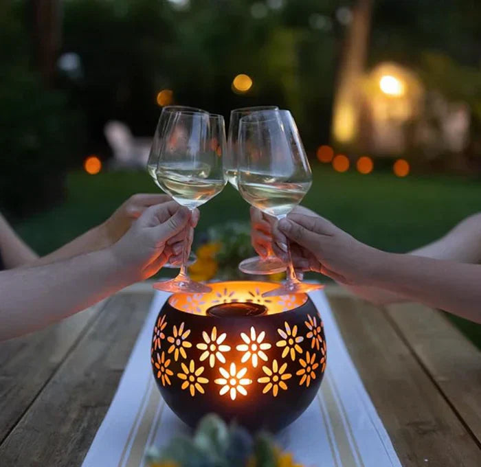 Flower Pattern Candle Lamp - Decorative LED Table Lamp For Stylish Lighting