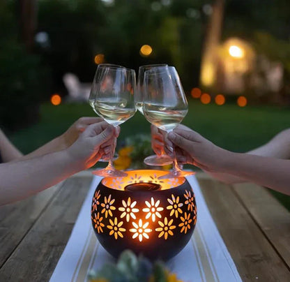 Flower Pattern Candle Lamp - Decorative LED Table Lamp For Stylish Lighting