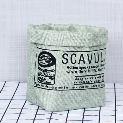 Decorative Fabric Plant Pot with Print - Versatile Storage Pot for Plants and Decorations