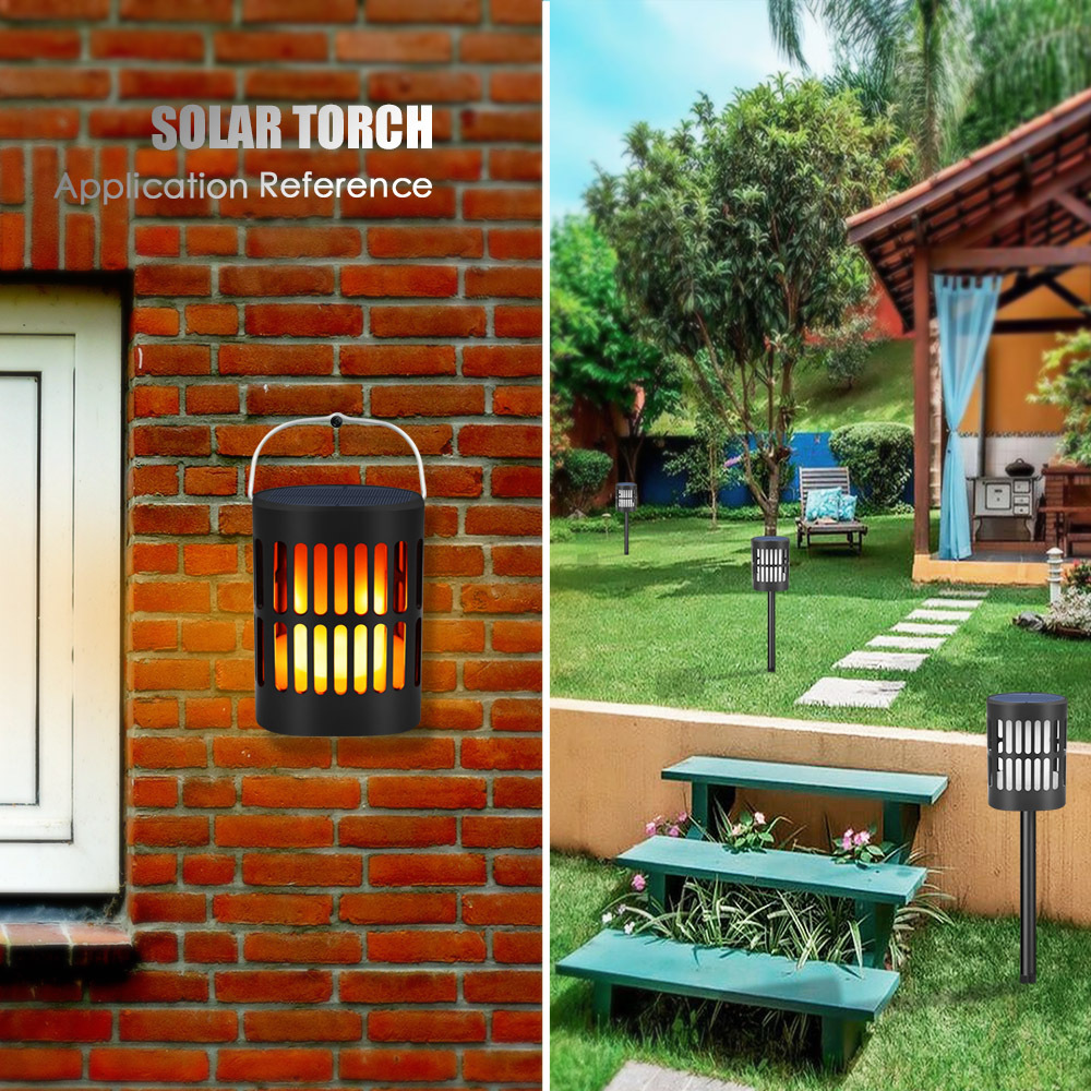 Solar Led Flame Lantern - Decorative Outdoor Lighting For Garden And Patio With Hanging Option
