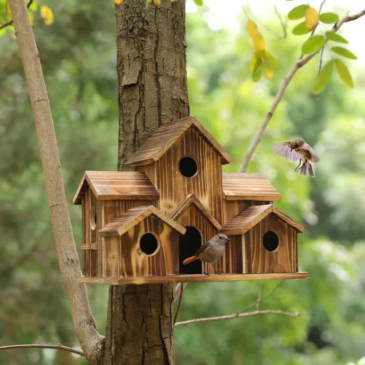 6-Hole Handcrafted Birdhouse