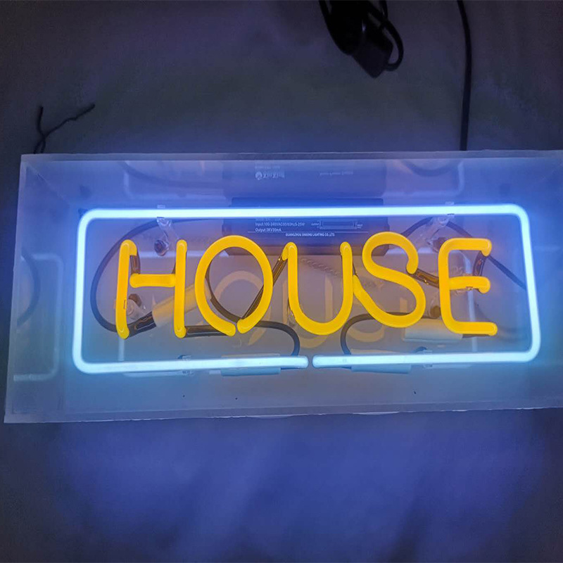 Neon Sign Acrylic Glass - LED Light Box For Living Room & Bedroom , Decorative Table Lamp