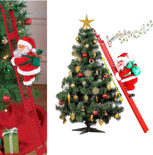 Climbing Santa Claus with ladder