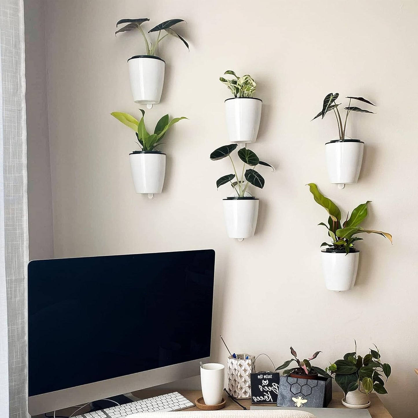 Self - Watering Hanging Plant Pot - Modern Flower Pot for Wall Mounting