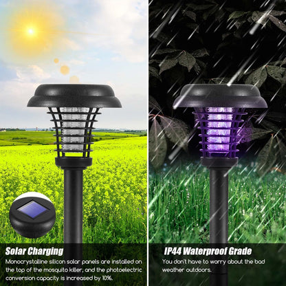 Solar Insect Killer With Led Light - Waterproof Garden Light For Mosquito Repellent