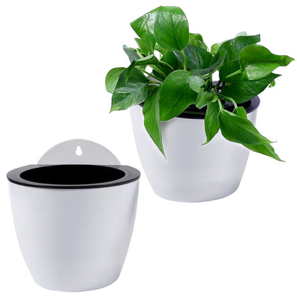 Self - Watering Hanging Plant Pot - Modern Flower Pot for Wall Mounting