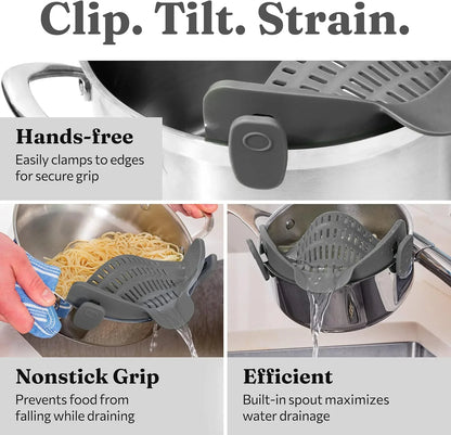 Silicone Strainer With Clip - Heat - Resistant Drip Tray For Food