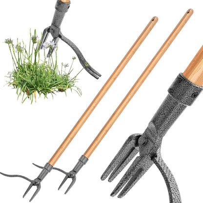 Weed Puller with 4 - Claw Head - Effective Iron Garden Tool for Root Removal