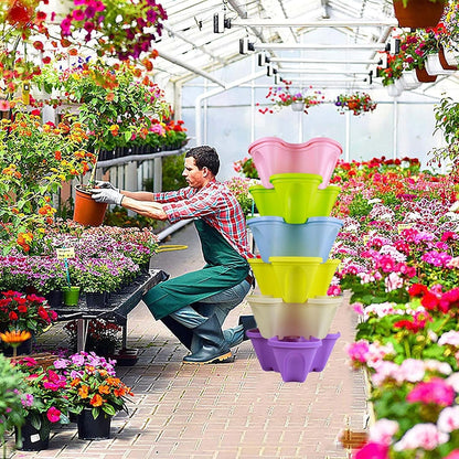 Stackable Plant Tower for Herbs and Vegetables - Vertical Garden Planters for Indoors and Outdoors