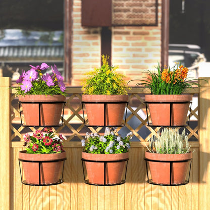 Hanging Metal Plant Basket - Balcony Plant Pot with Hook for Garden and Terrace