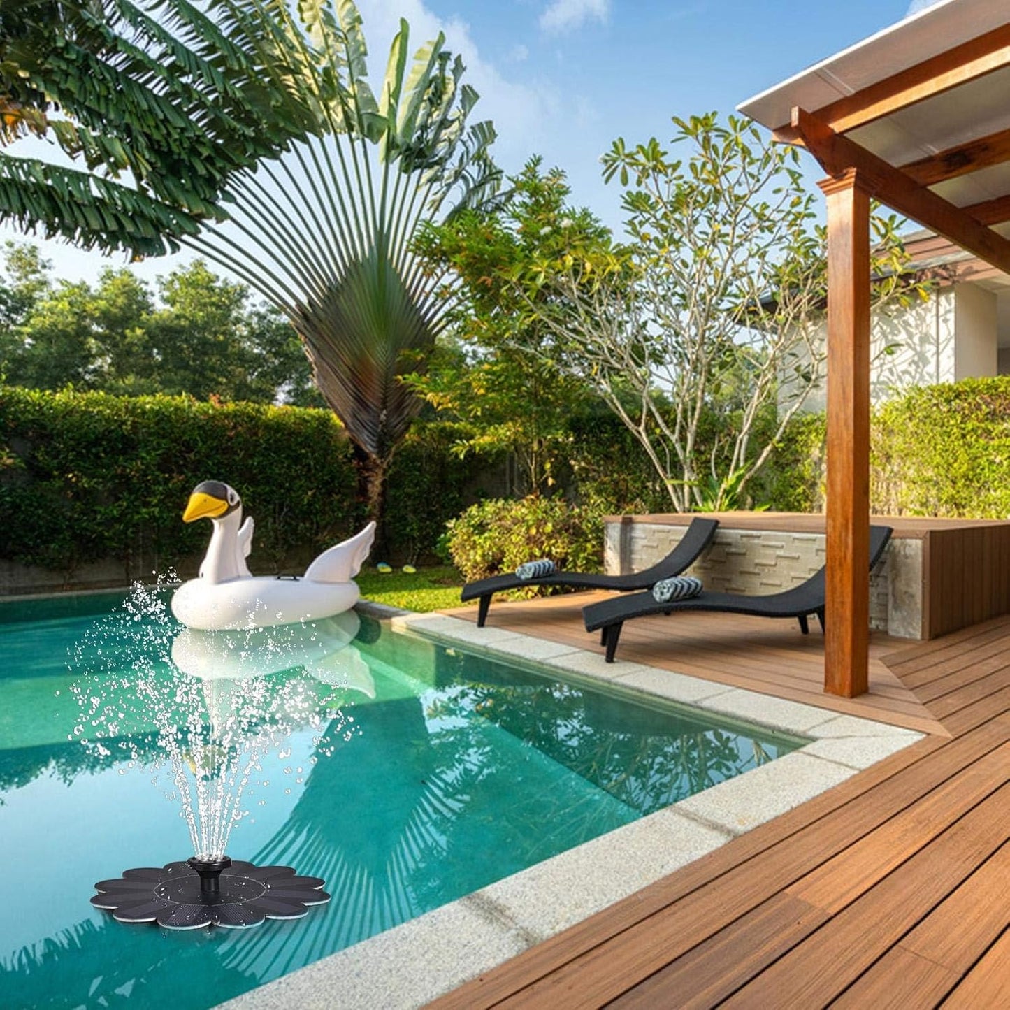 Solar - Powered Fountain for the Garden - Flower Design Water Fountain for Ponds and Pools